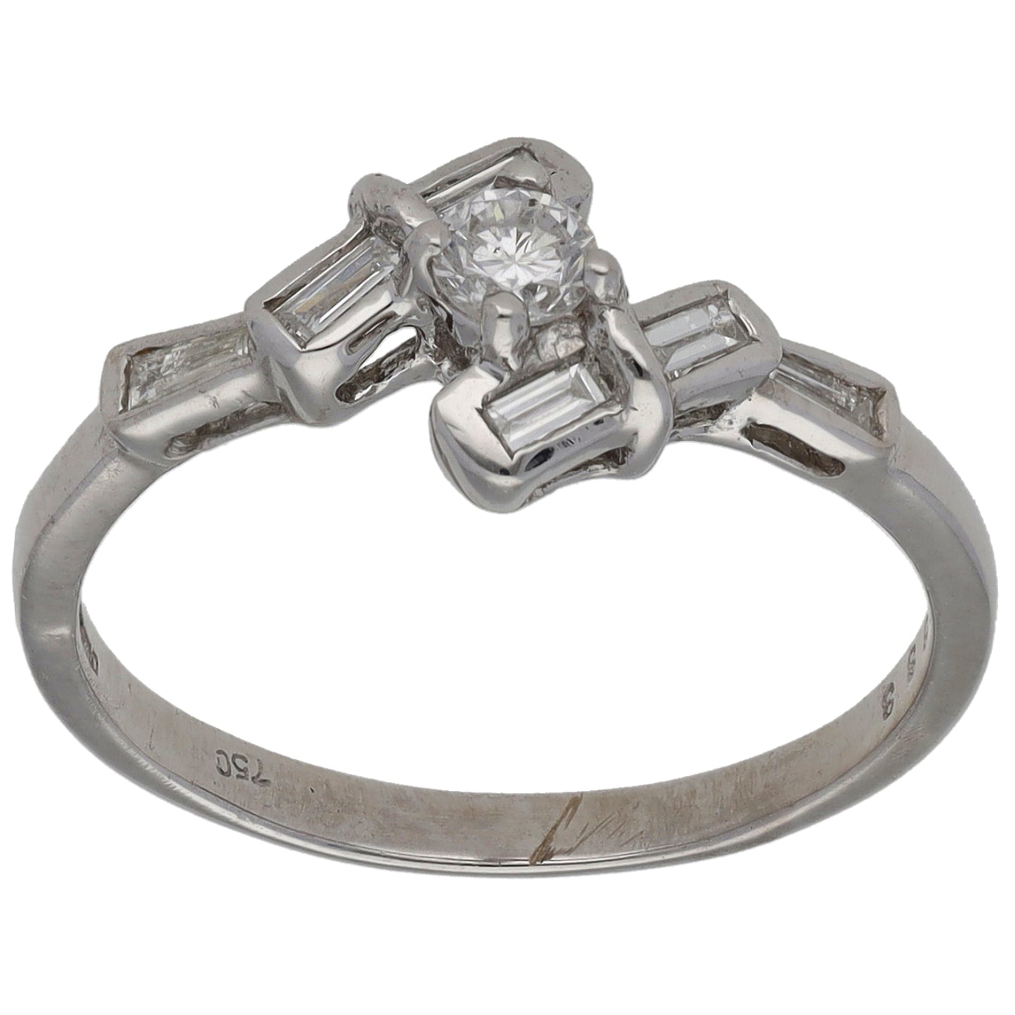 18ct White Gold 0.44ct Diamond Dress/Cocktail Ring Size N