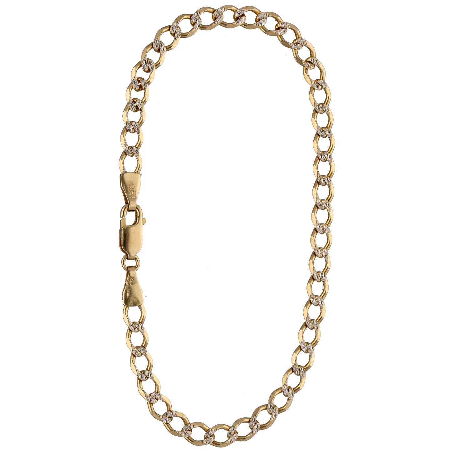9ct Bicolour Gold Curb Bracelet