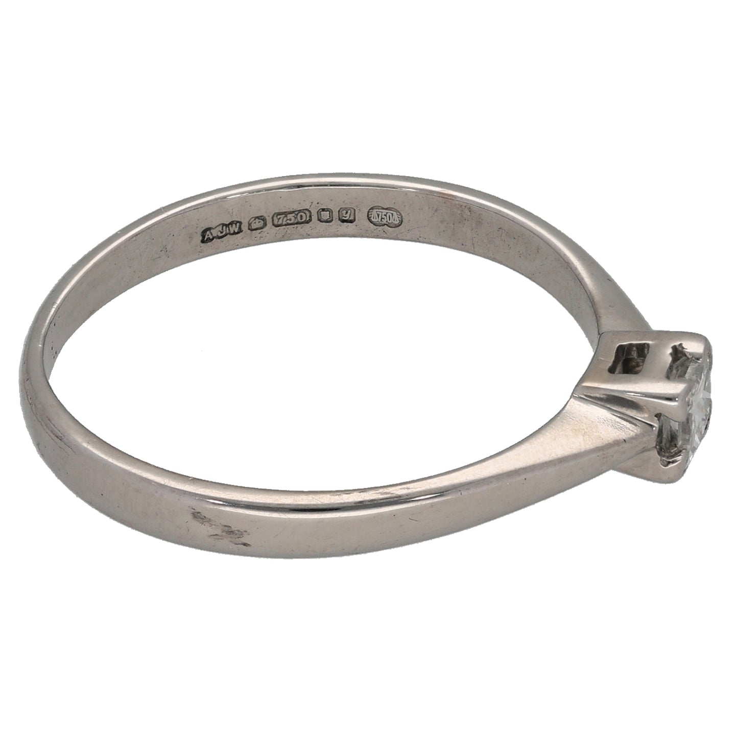 18ct White Gold 0.23ct Diamond Solitaire Ring Size R