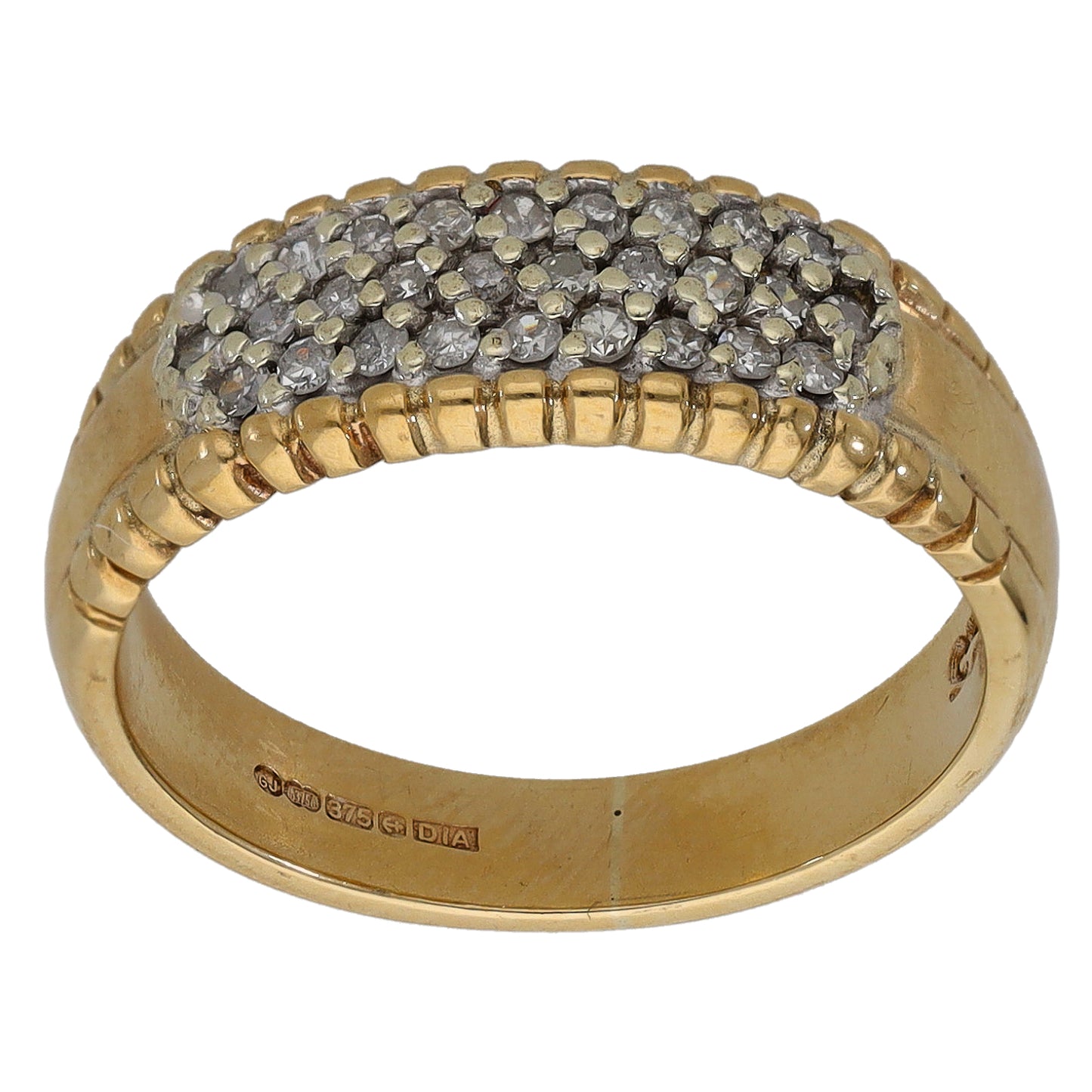 9ct Bicolour Gold 0.155ct Diamond Cluster Ring Size N