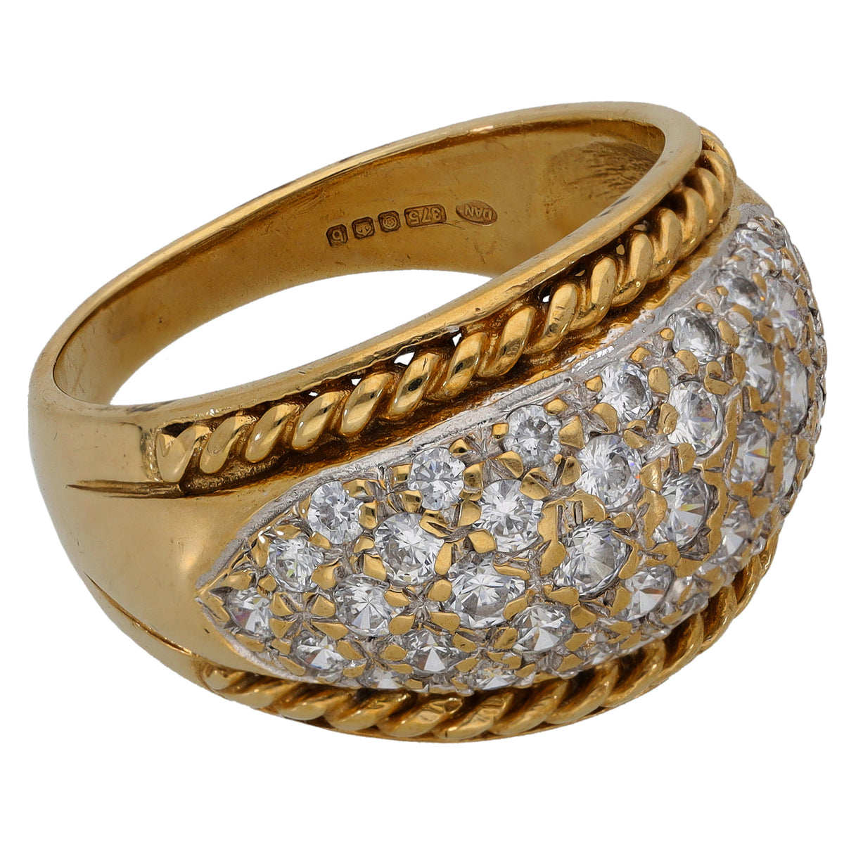 9ct Gold Cubic Zirconia Alternative Ring Size V