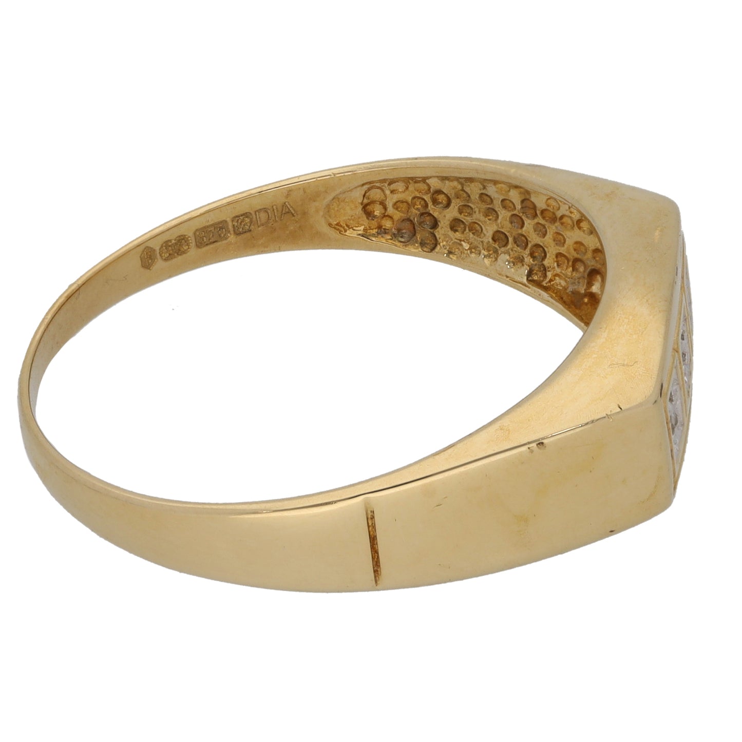 9ct Gold 0.03ct Diamond Three Stone Ring Size Y