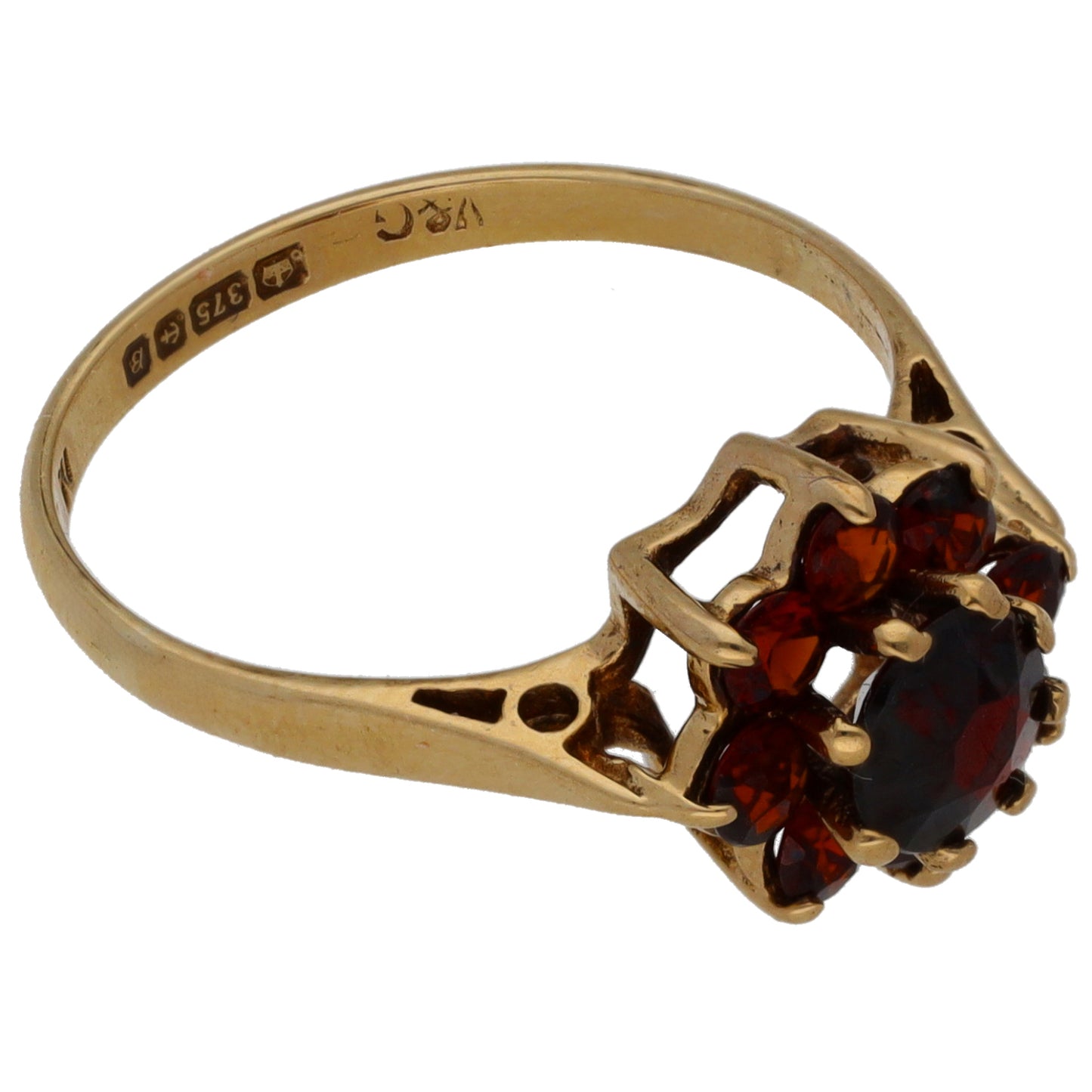 9ct Gold Garnet Dress/Cocktail Ring Size M