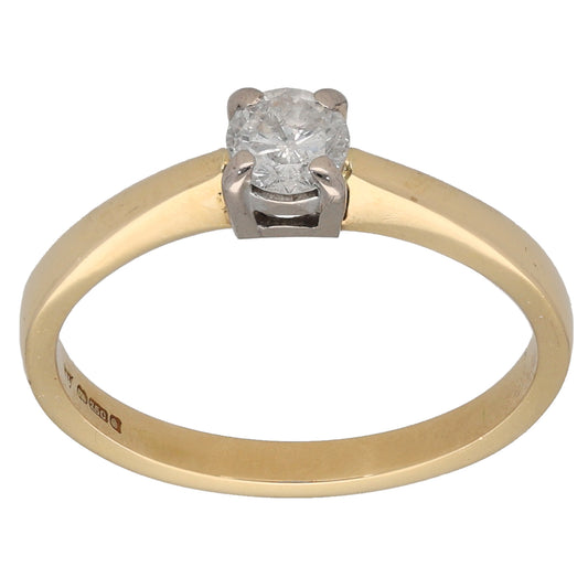 18ct Gold 0.25ct Diamond Solitaire Ring Size N