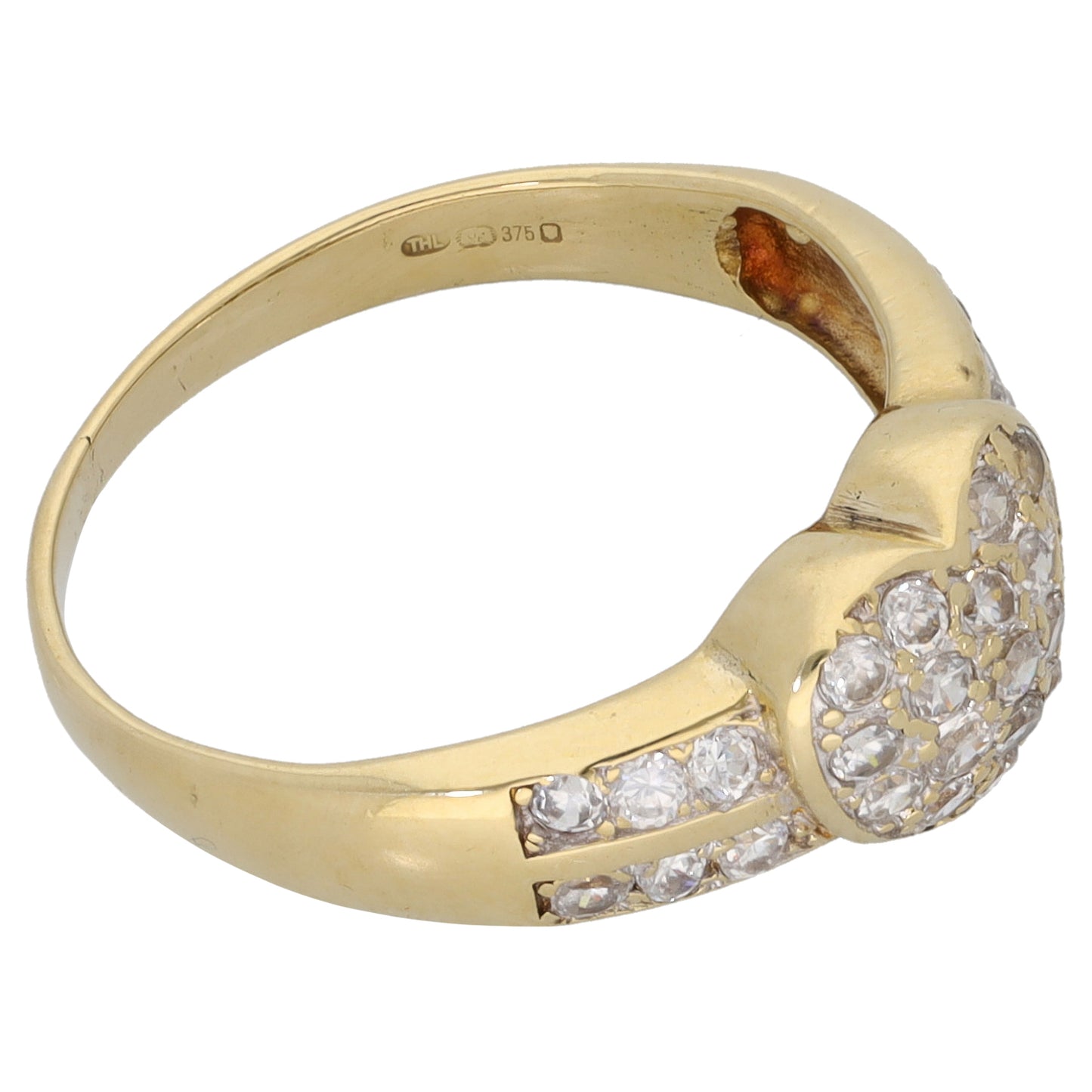 9ct Gold Cubic Zirconia Dress/Cocktail Ring Size N