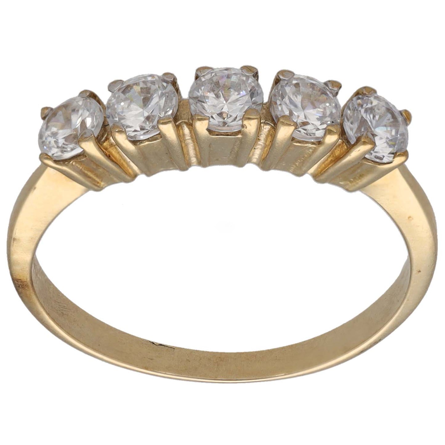 9ct Gold Cubic Zirconia Half Eternity Ring Size P