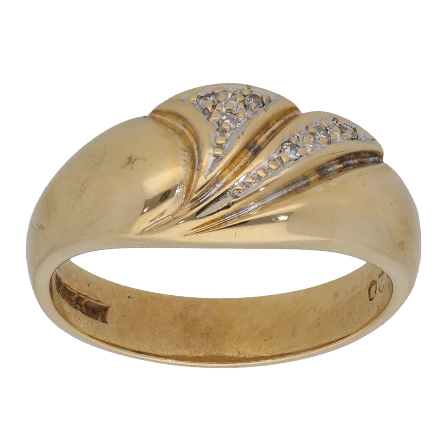 9ct Gold 0.03ct Diamond Alternative Ring Size O