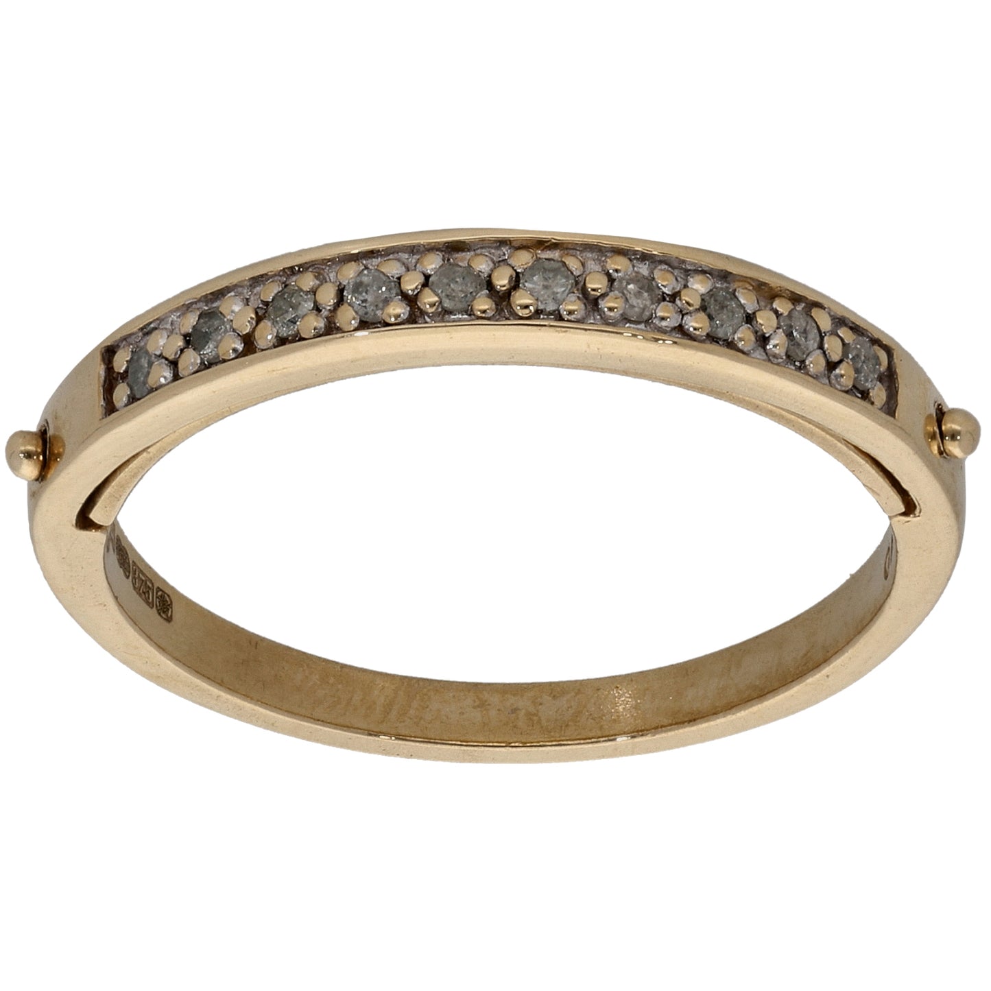 9ct Gold 0.10ct Diamond Half Eternity Ring Size R