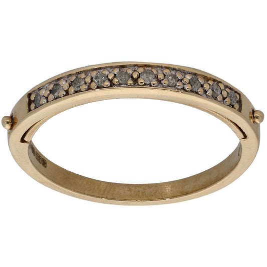 9ct Gold 0.10ct Diamond Half Eternity Ring Size R