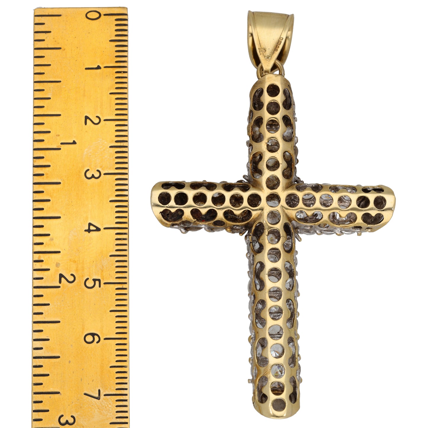 9ct Gold Cubic Zirconia Cross Pendant With Chain