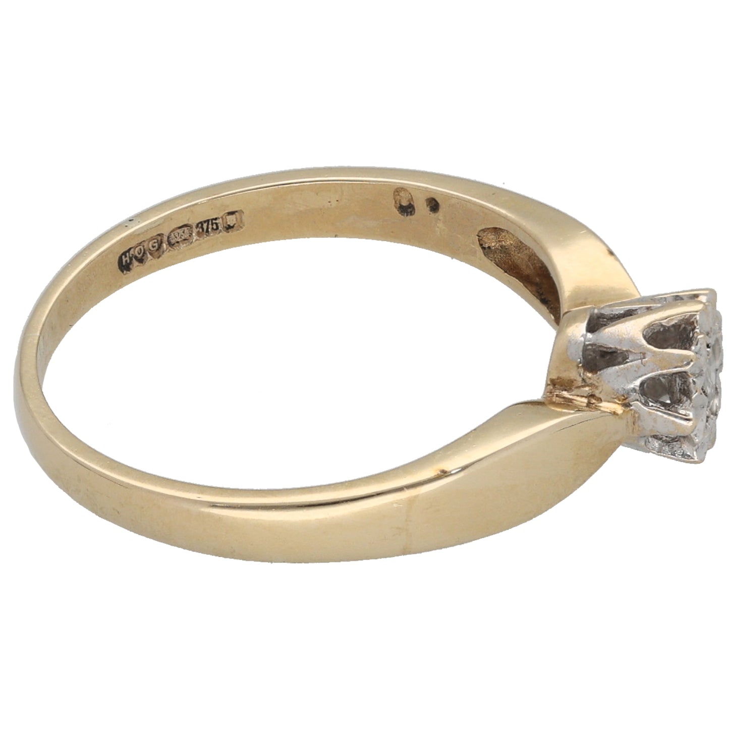 9ct Gold 0.08ct Diamond Solitaire Ring Size M