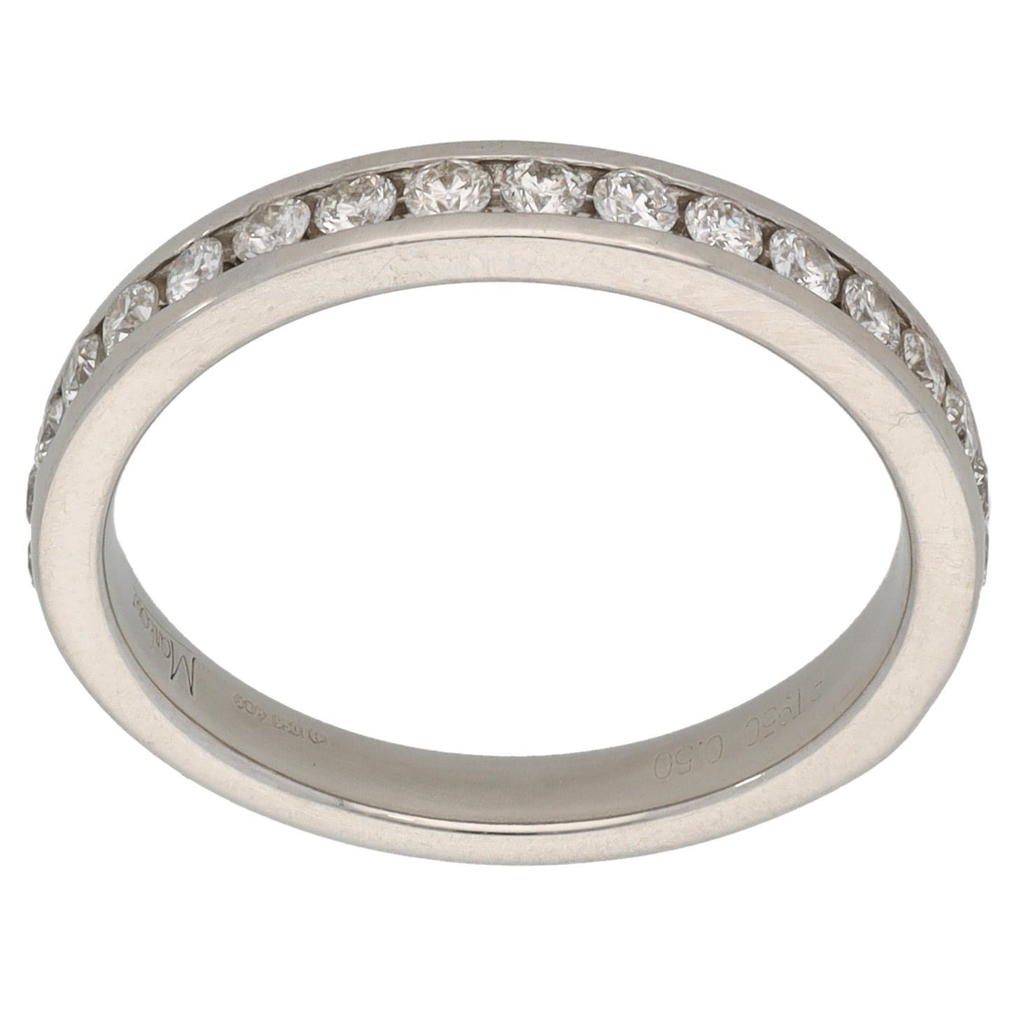 Platinum 0.20ct Diamond Half Eternity Ring Size M