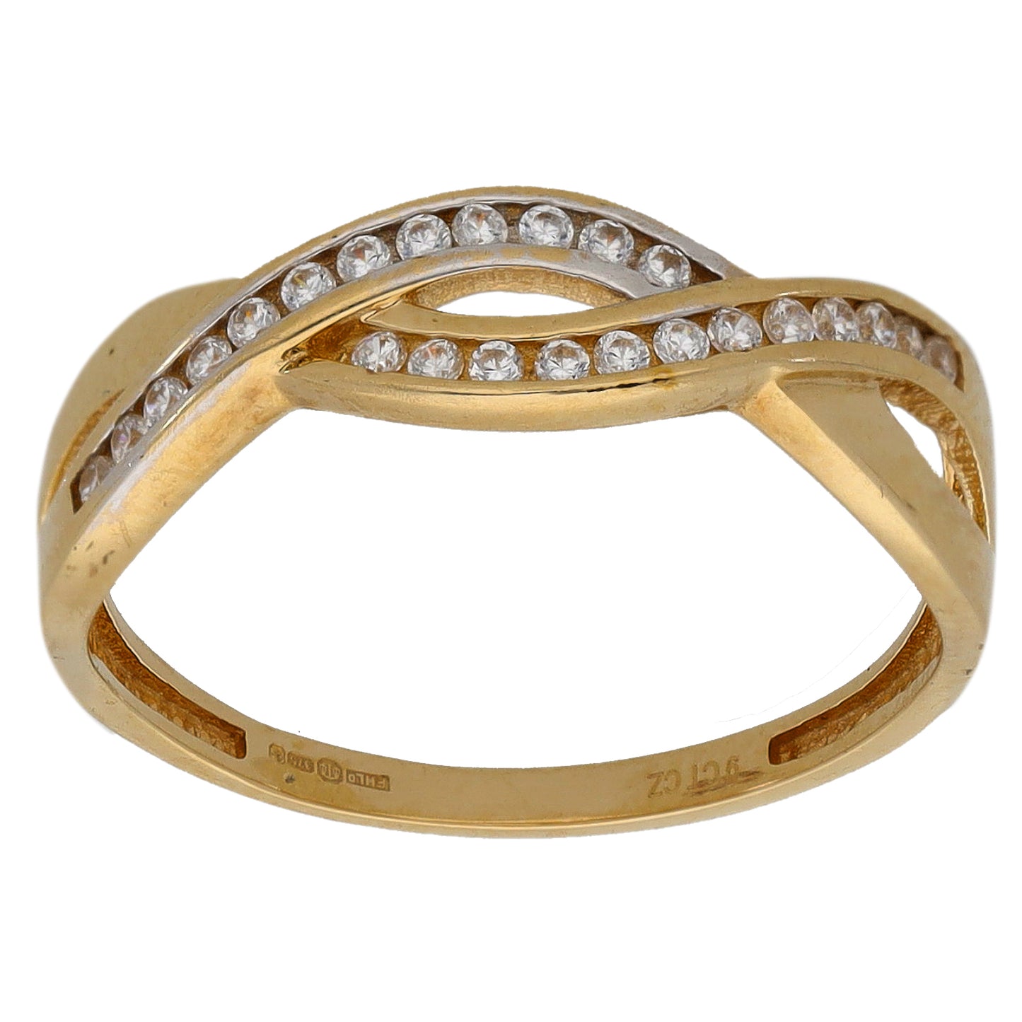 9ct Gold Cubic Zirconia Alternative Ring Size N