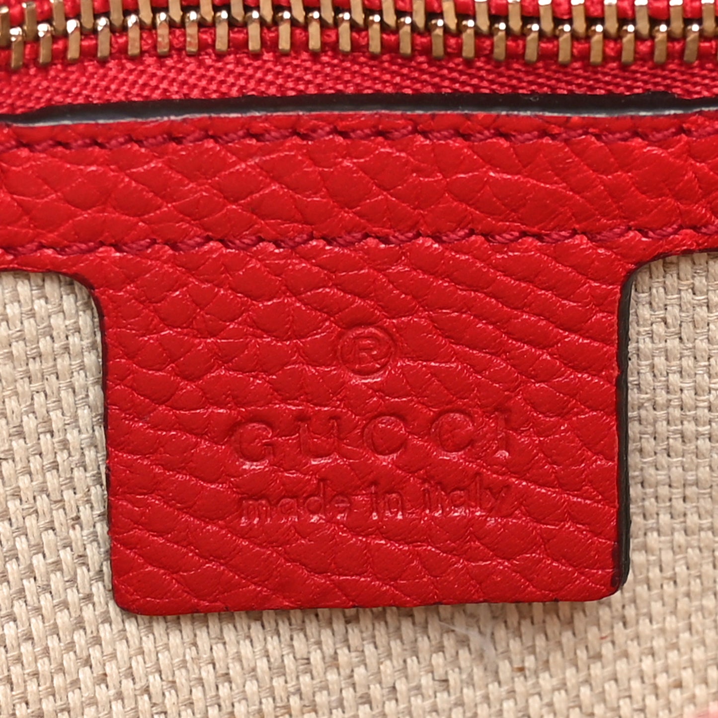Gucci Soho Flap Crossbody Pebbled Calfskin Leather Bag - Red