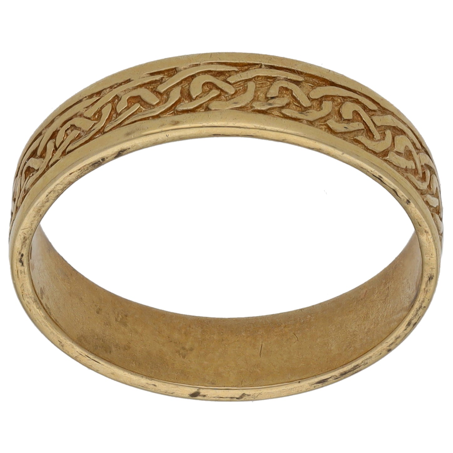 9ct Gold Patterned Wedding Ring Size Q
