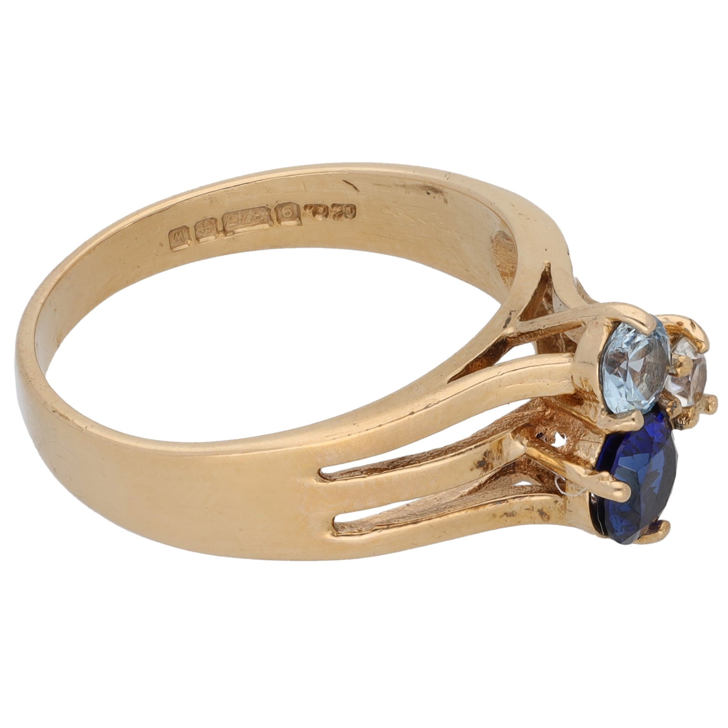 9ct Gold Imitation Trilogy Ring Size P