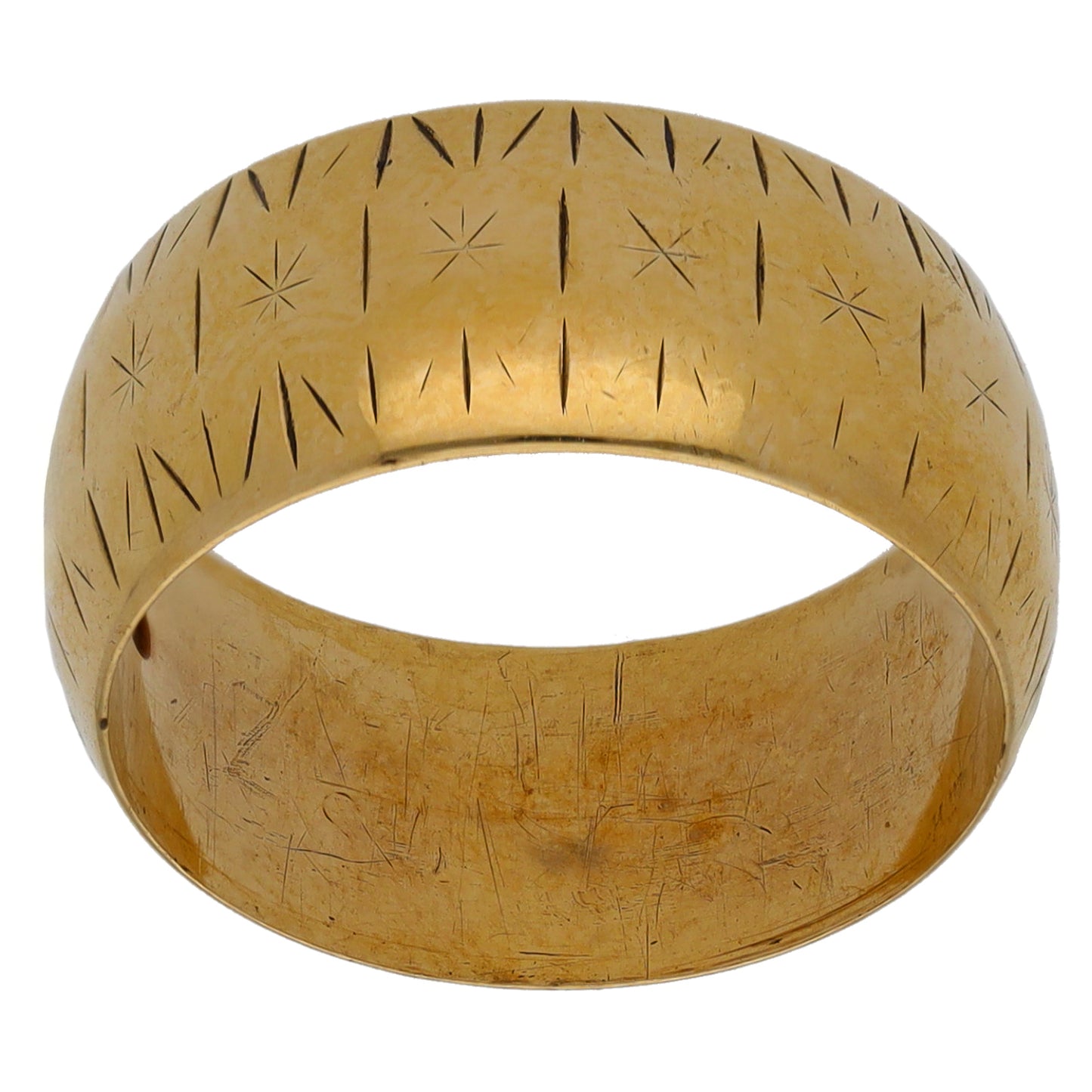 9ct Gold Patterned Wedding Ring Size L