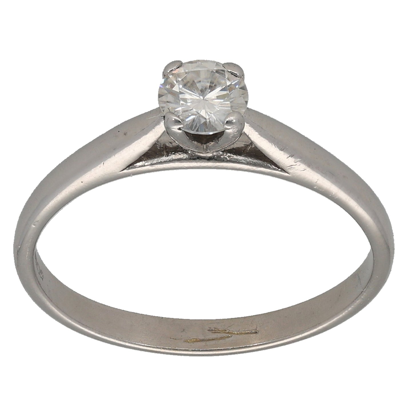 9ct White Gold Cubic Zirconia Single Stone Ring Size O