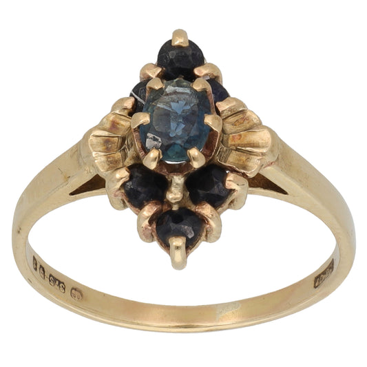 9ct Gold Sapphire Dress/Cocktail Ring Size K