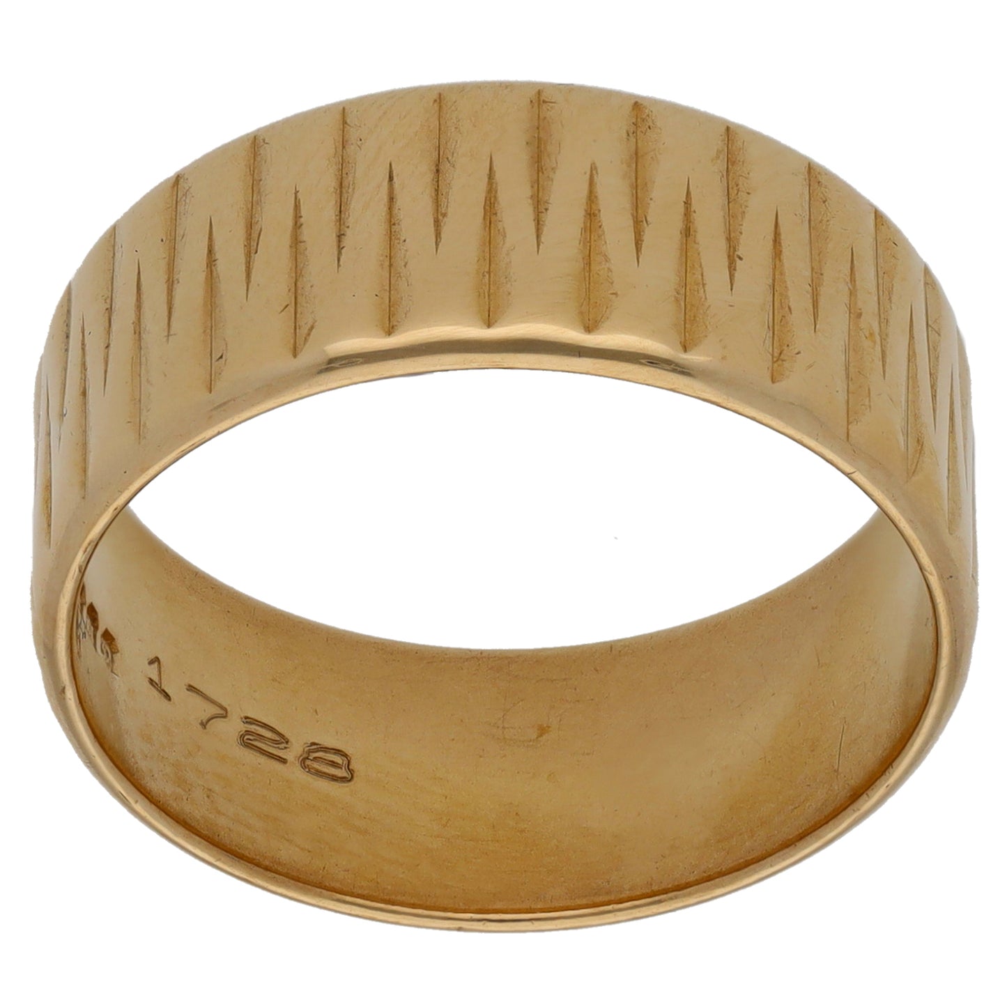 9ct Gold Patterned Wedding Ring Size P