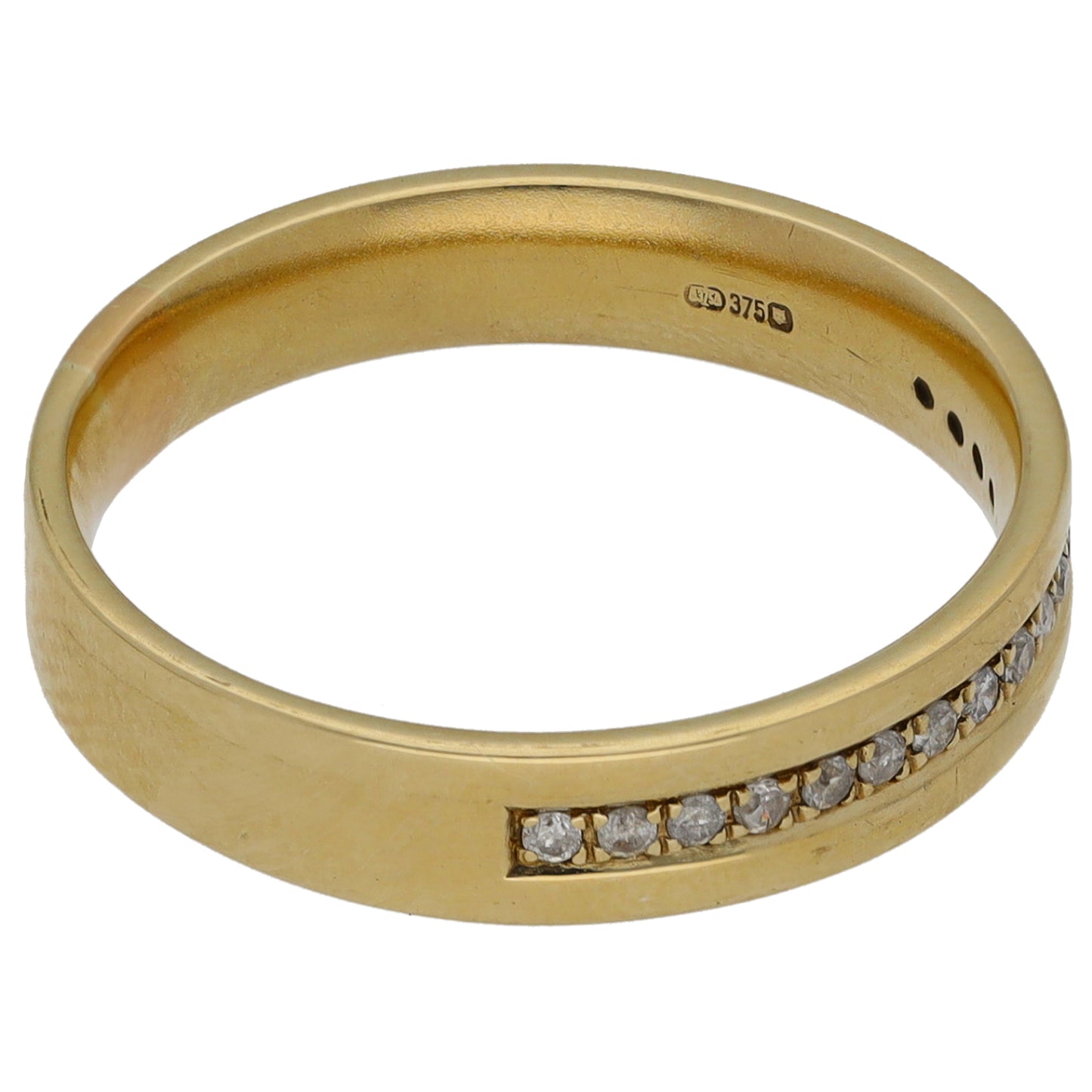 9ct Gold 0.10ct Diamond Half Eternity Ring Size M