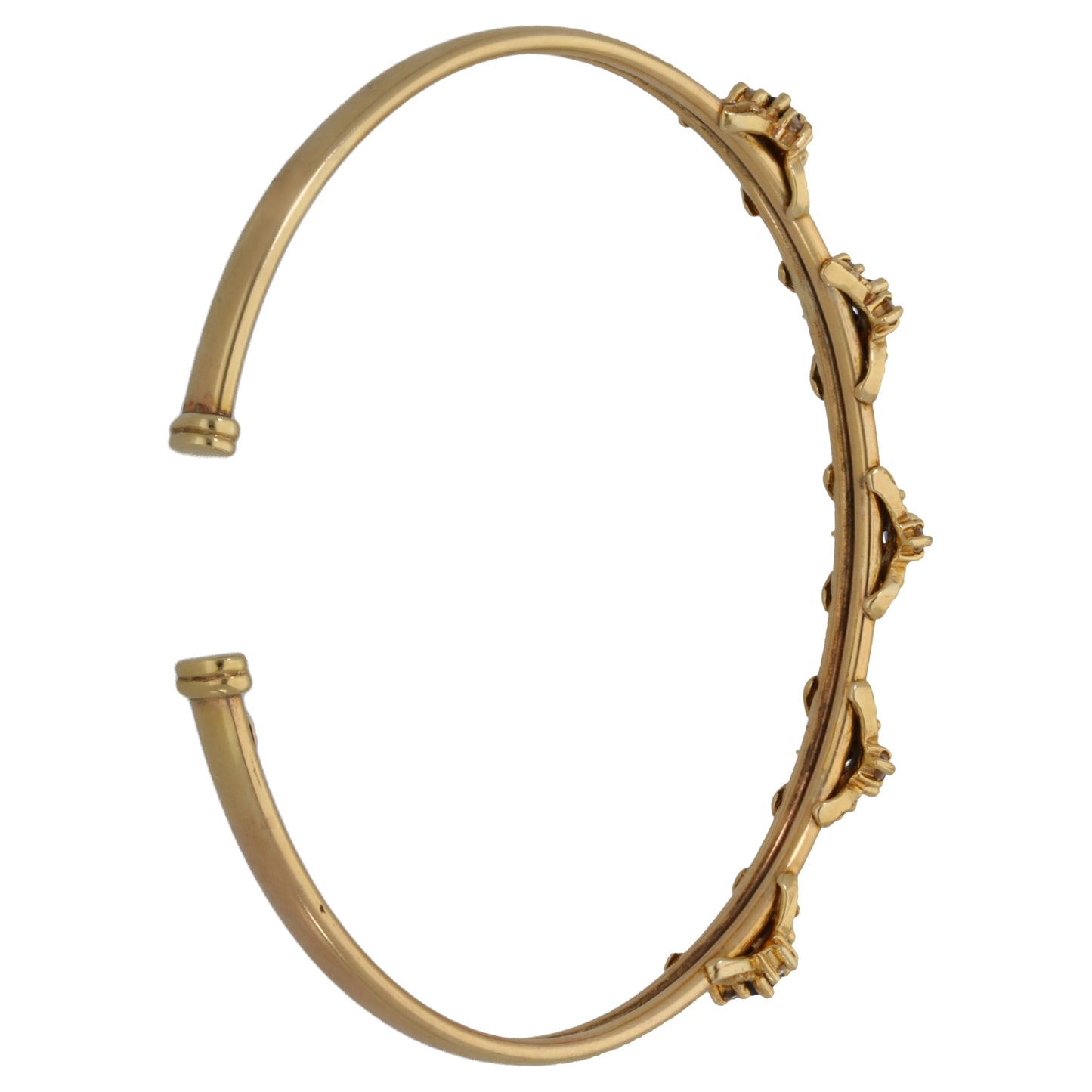9ct Gold Sapphire & Cubic Zirconia Torque Bangle