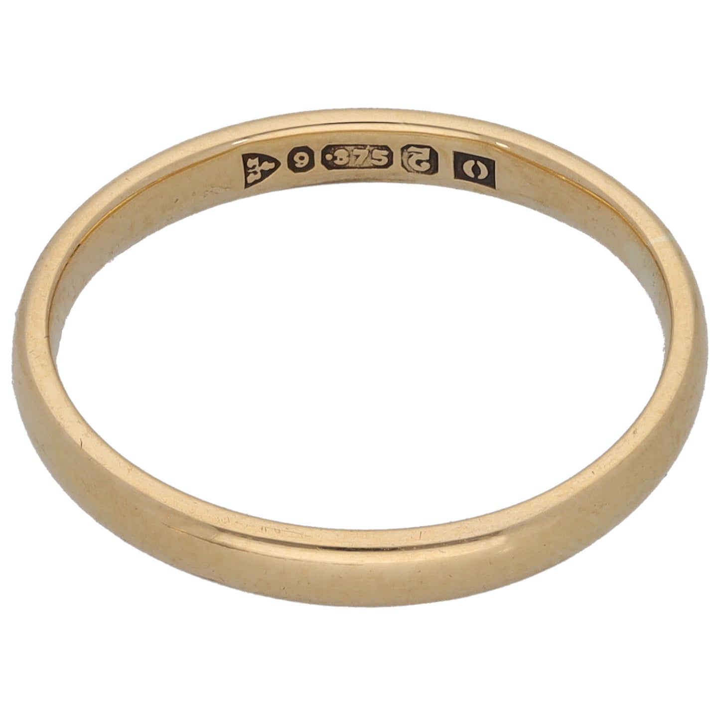 9ct Gold Plain Wedding Ring Size L