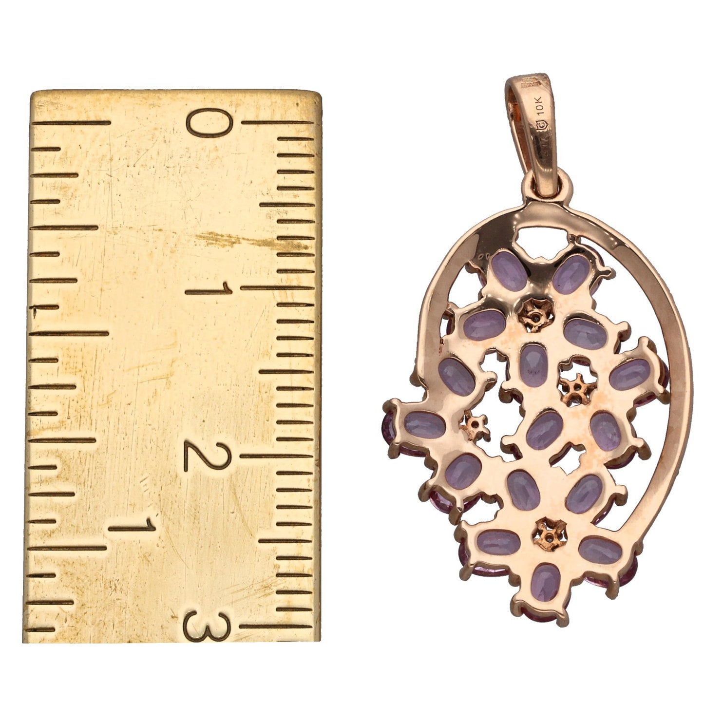 9ct Gold Sapphire & 0.02ct Diamond Dress/Cocktail Pendant