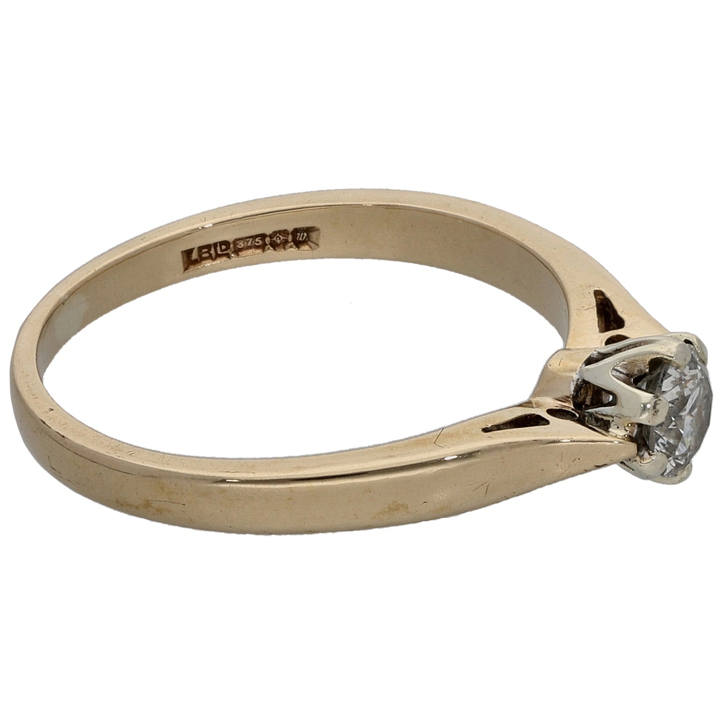 9ct Gold 0.25ct Diamond Solitaire Ring Size K