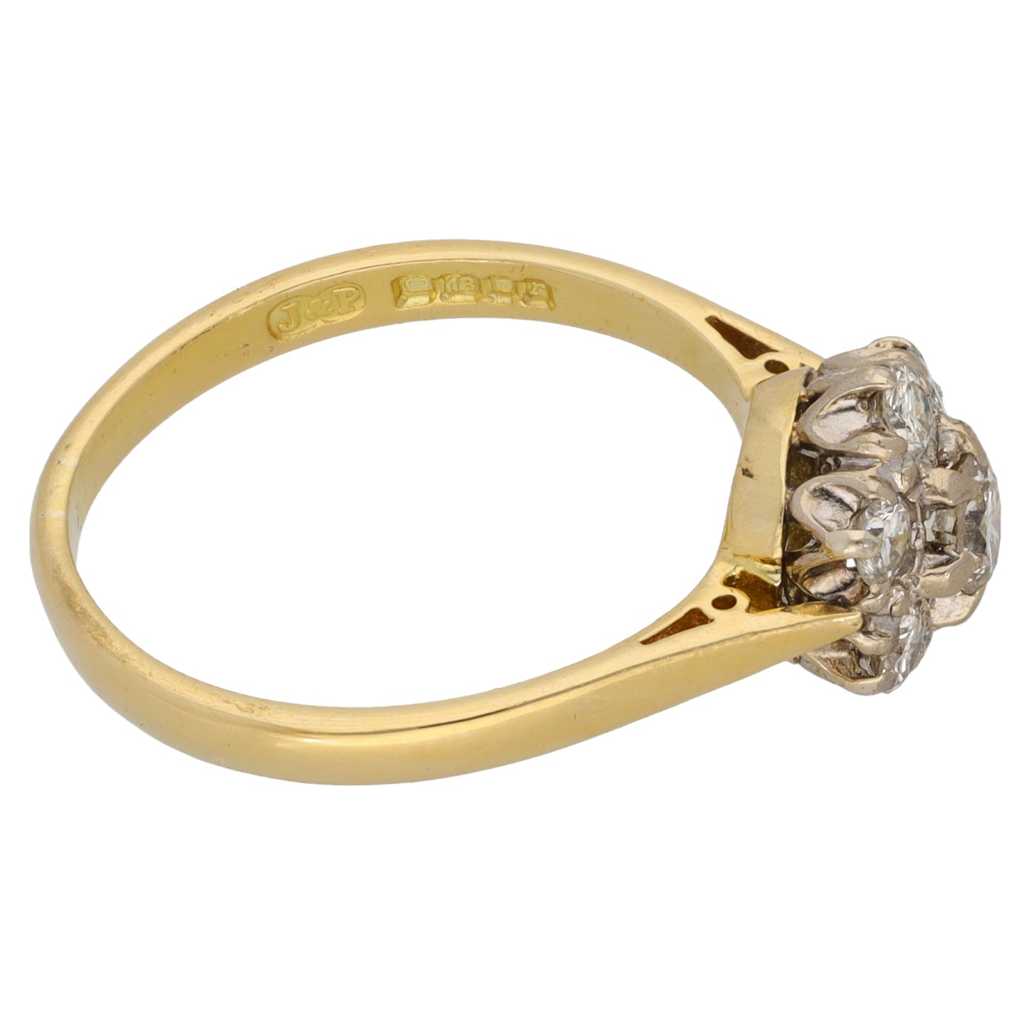 18ct Gold 0.56ct Diamond Cluster Ring Size Q