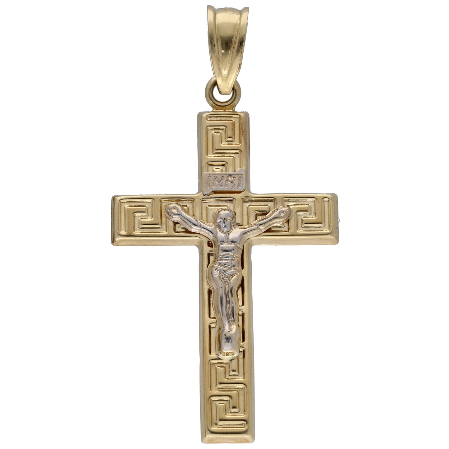 14ct Bi-Colour Gold Crucifix Pendant
