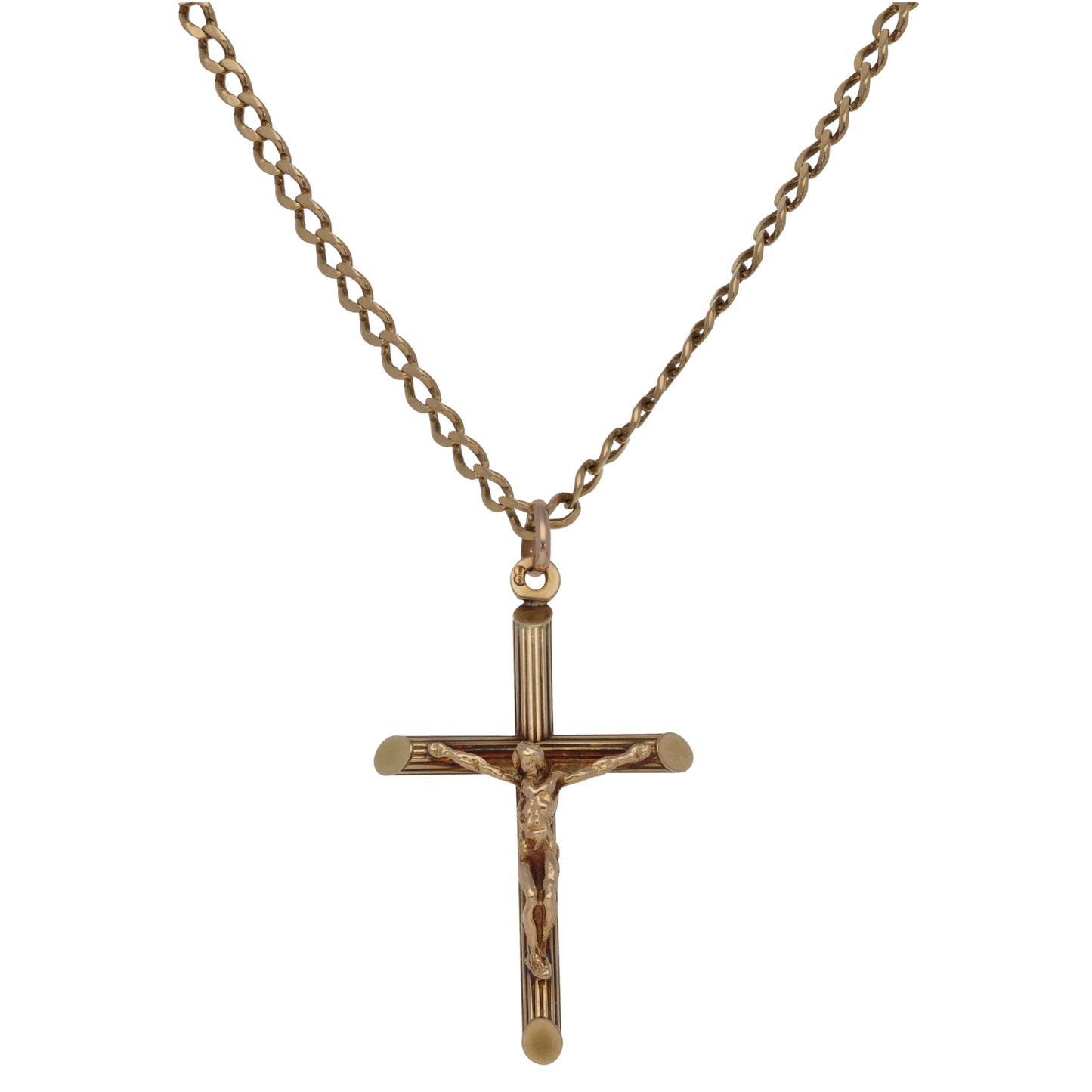 9ct Gold Crucifix Pendant With Chain