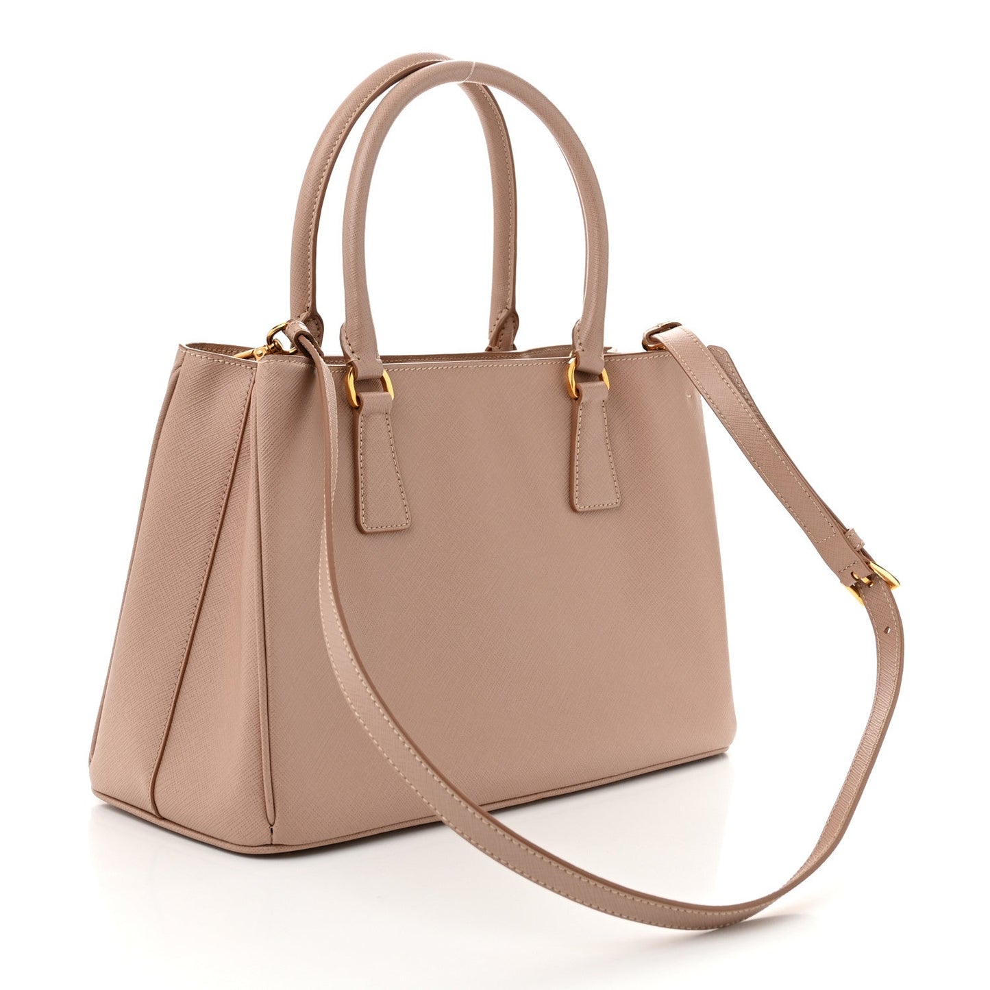 Prada Galleria Medium Tote Saffiano Lux Leather Bag - Cammeo