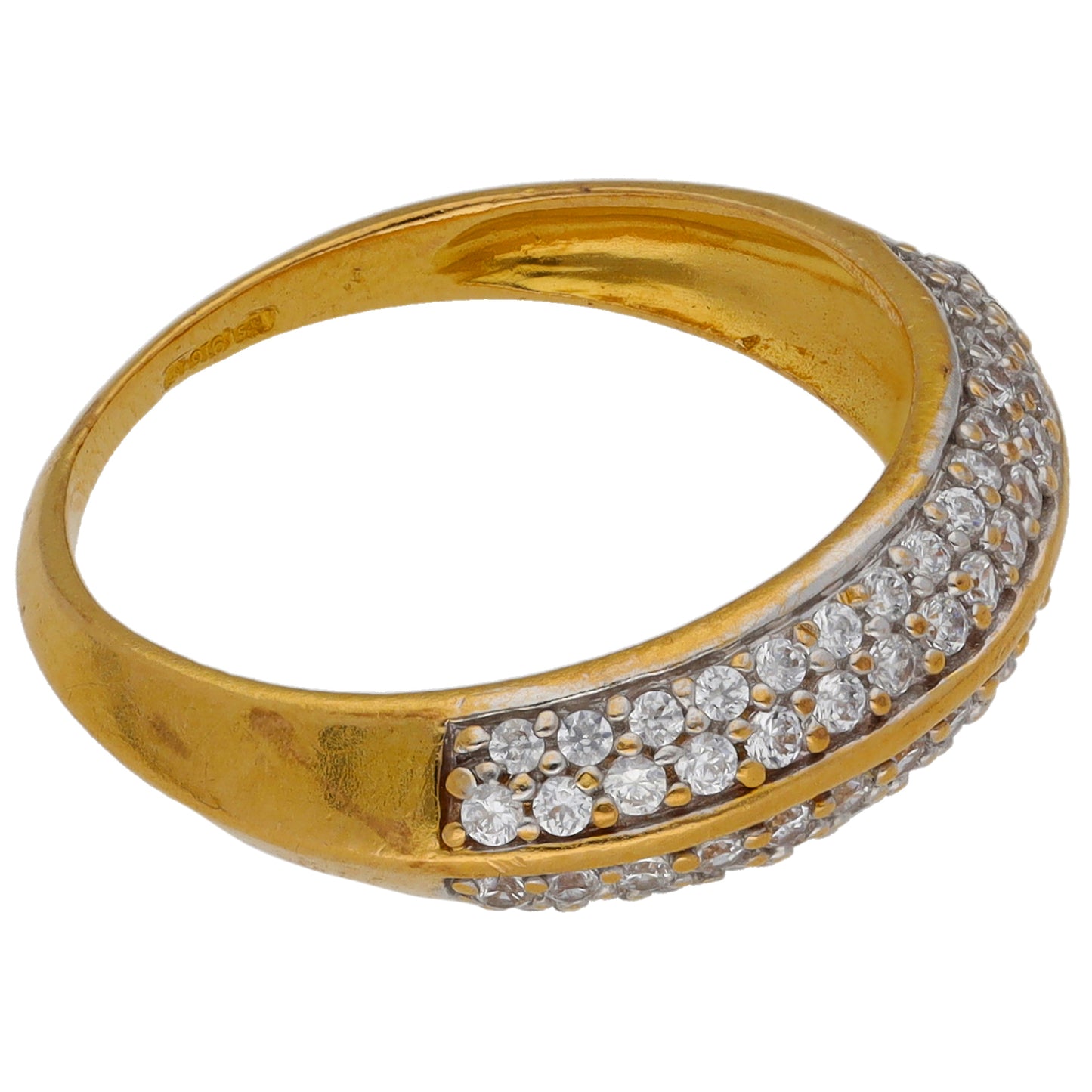 22ct Gold Cubic Zirconia Dress/Cocktail Ring Size M