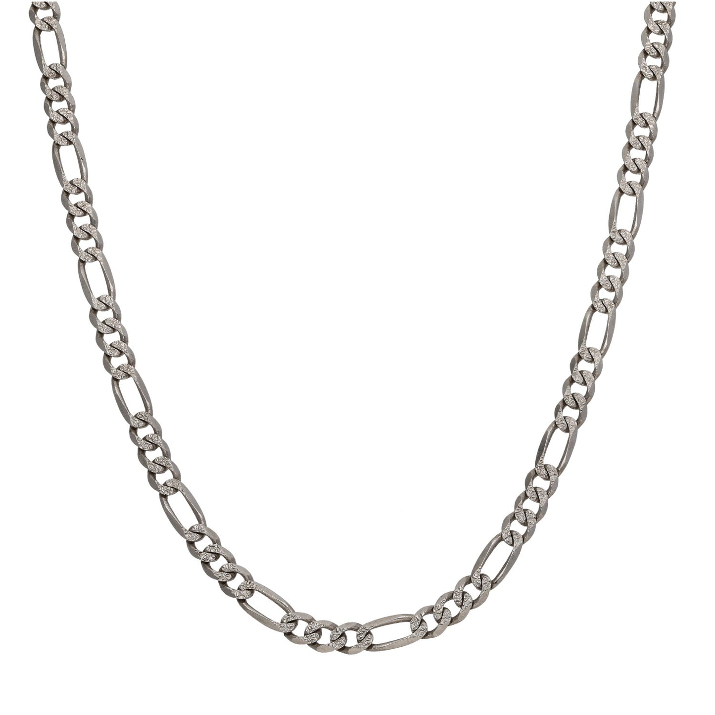 9ct White Gold Figaro Chain 22"