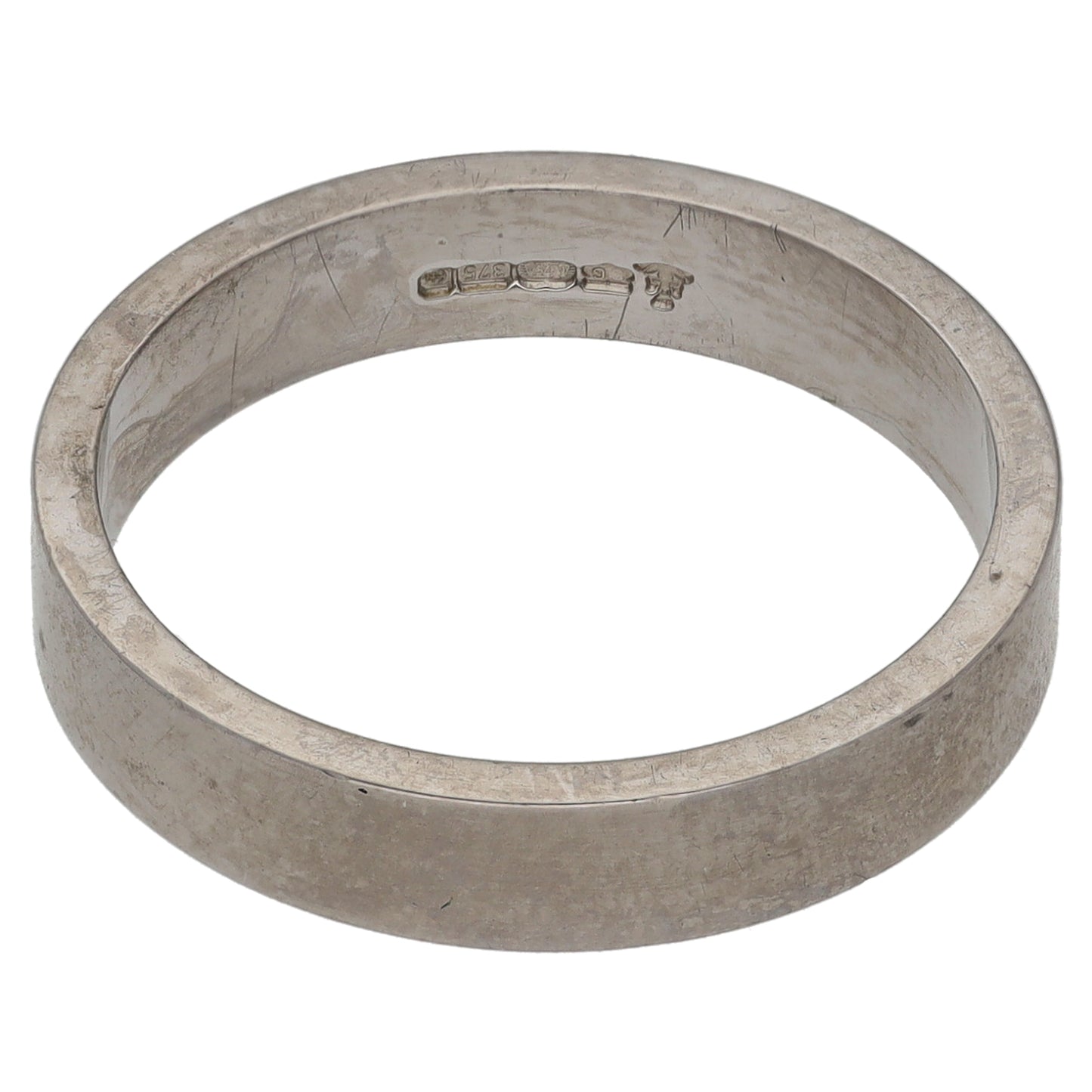 9ct White Gold Plain Wedding Ring Size Q