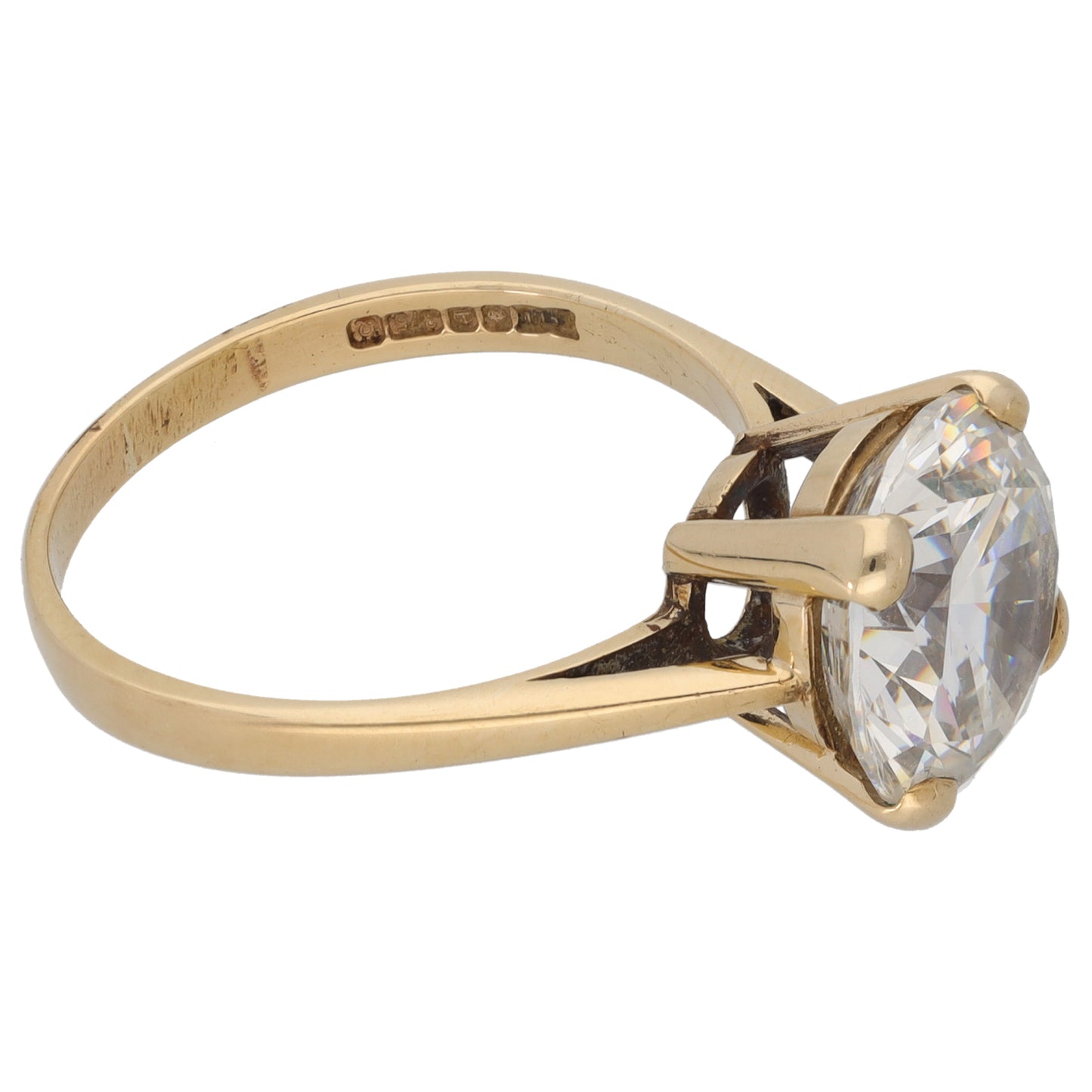 9ct Gold Cubic Zirconia Single Stone Ring Size Q
