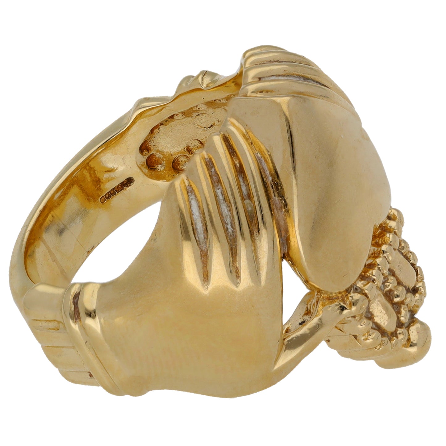 9ct Gold Claddagh Ring Size T 1/2