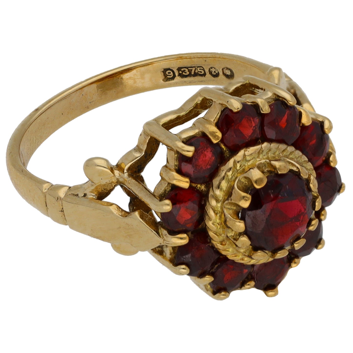 9ct Gold Garnet Dress/Cocktail Ring Size O