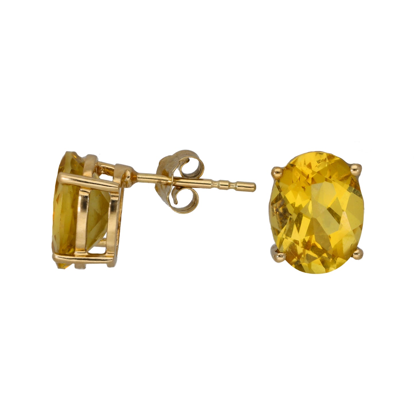 9ct Gold Citrine Stud Earrings