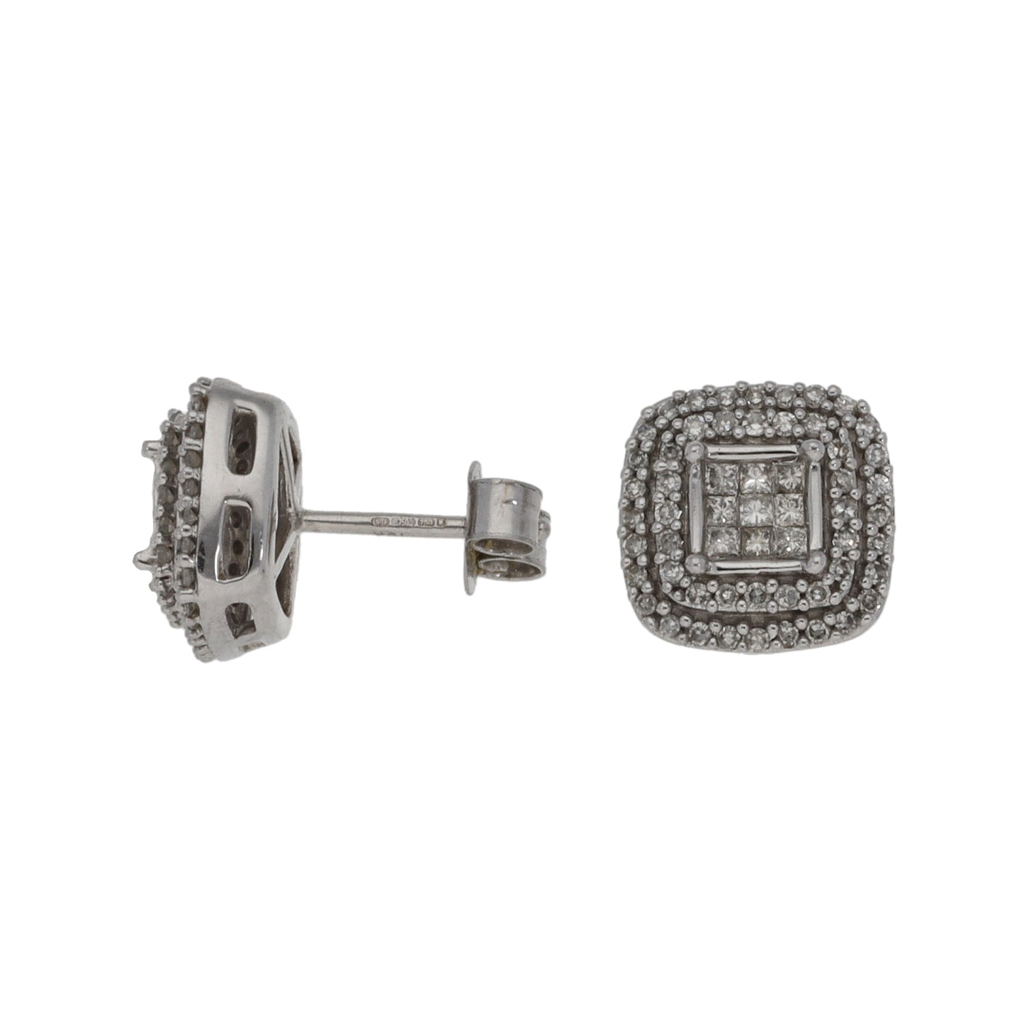 18ct White Gold 1.64ct Diamond Earrings & Pendants Set