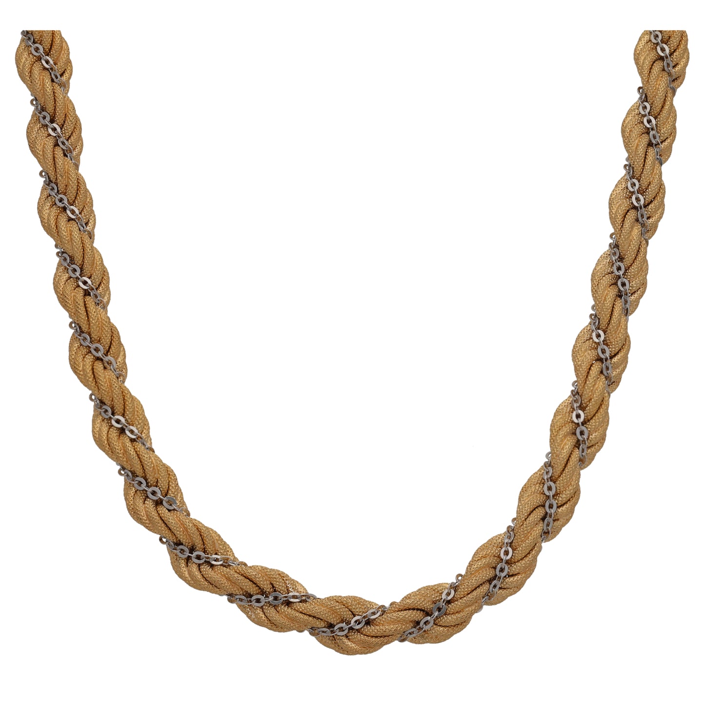 18ct Bicolour Gold Rope Chain 20"