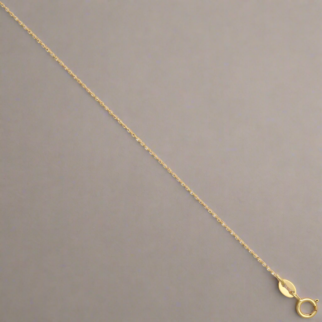 New 9ct Gold Diamond Cut Cable Link Chain 16"-18"