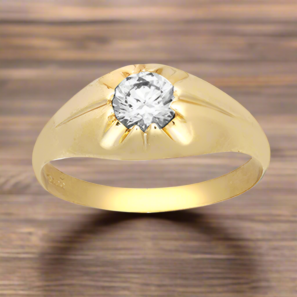 New 9ct Gold Cubic Zirconia Single Stone Ring Sizes R-Z