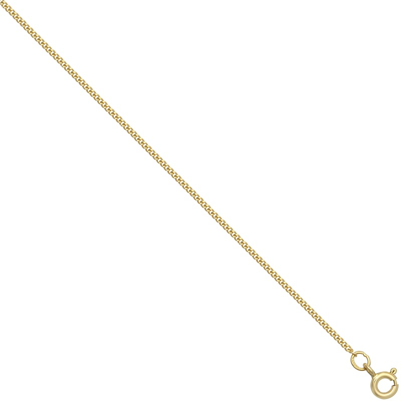 New 9ct Gold 1mm Curb Chain 16"-24"