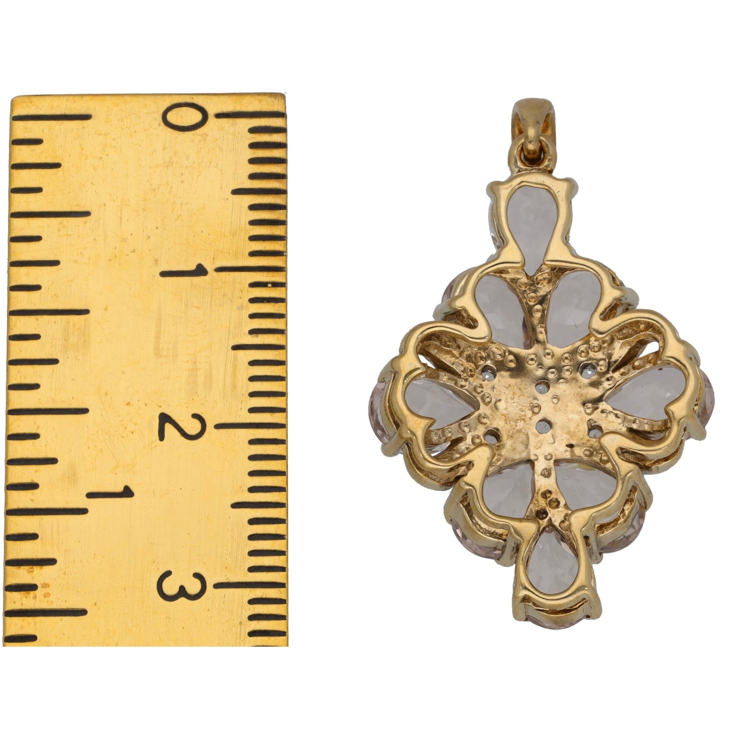 9ct Gold Morganite & Topaz Dress/Cocktail Pendant