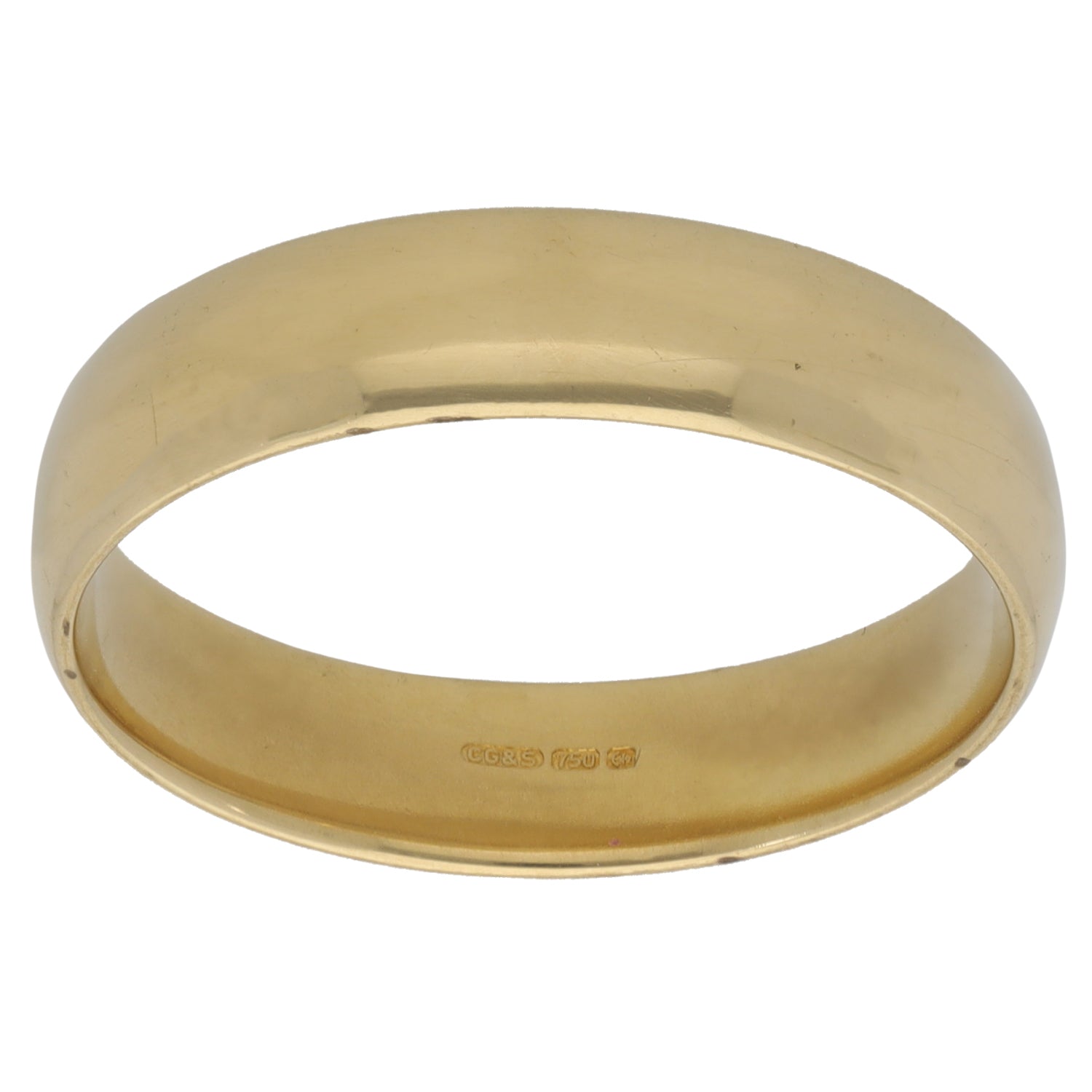 18ct Gold Plain Wedding Ring Size T H&T