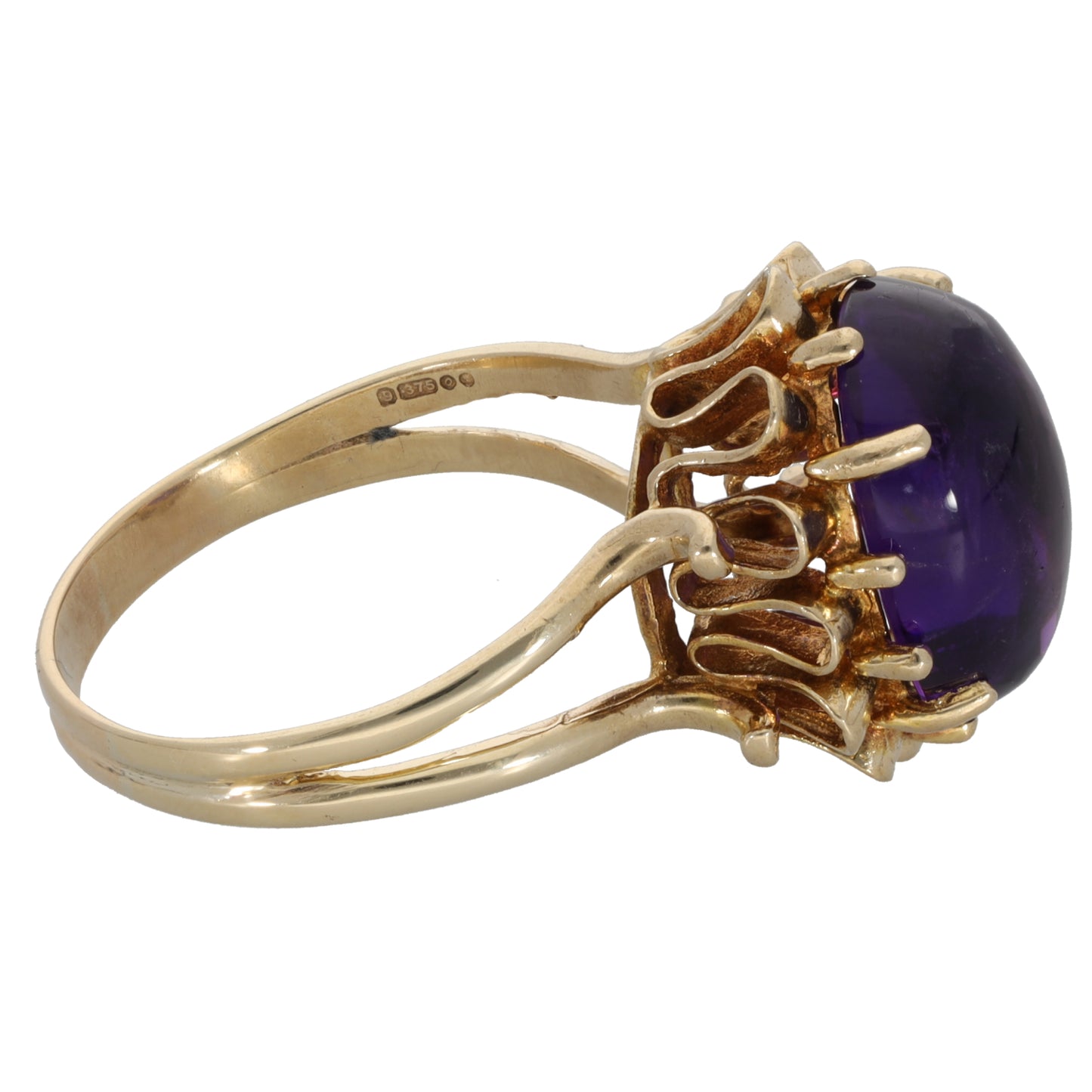 9ct Gold Amethyst Solitaire Ring Size W