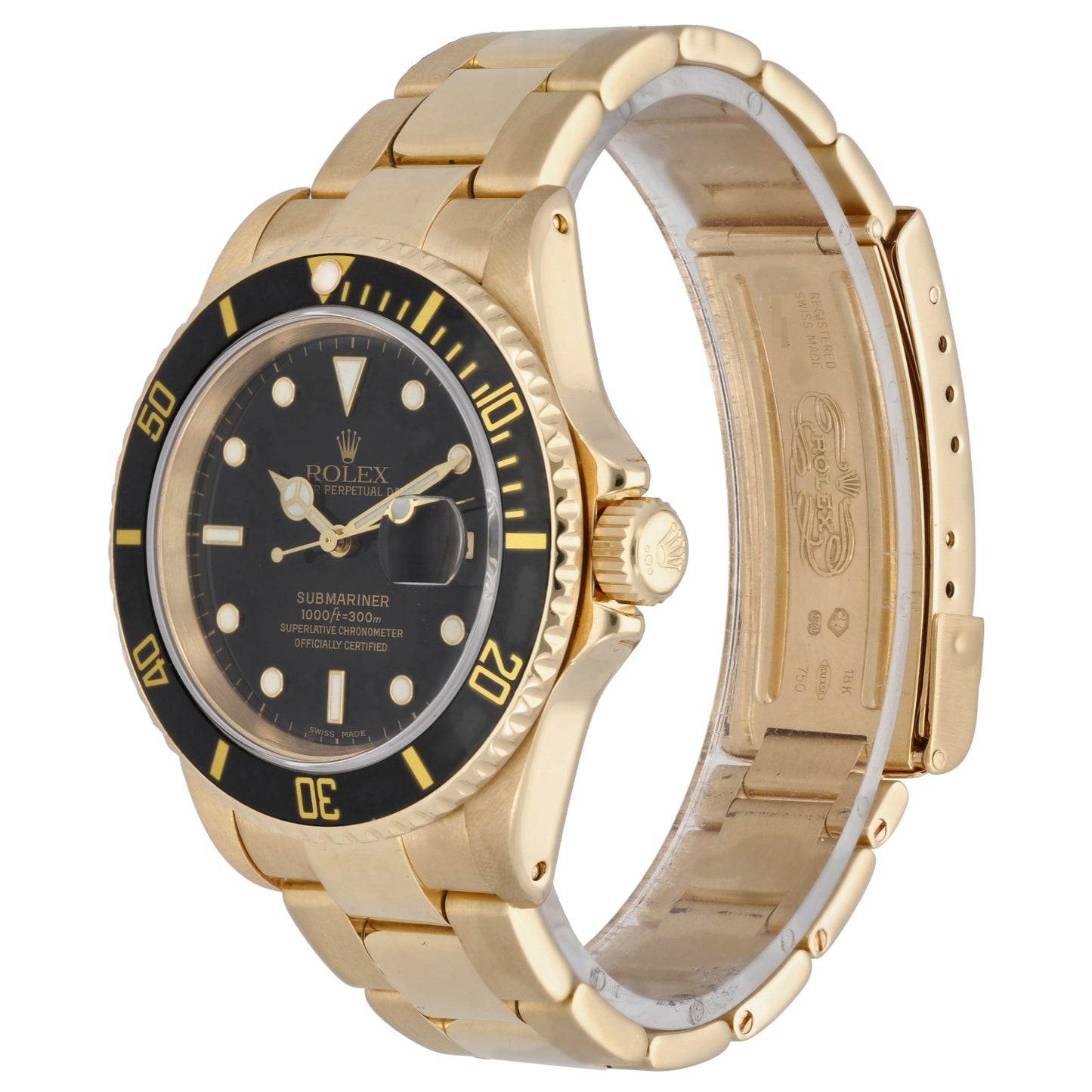 Rolex Submariner 16618 LN 40mm Gold Watch