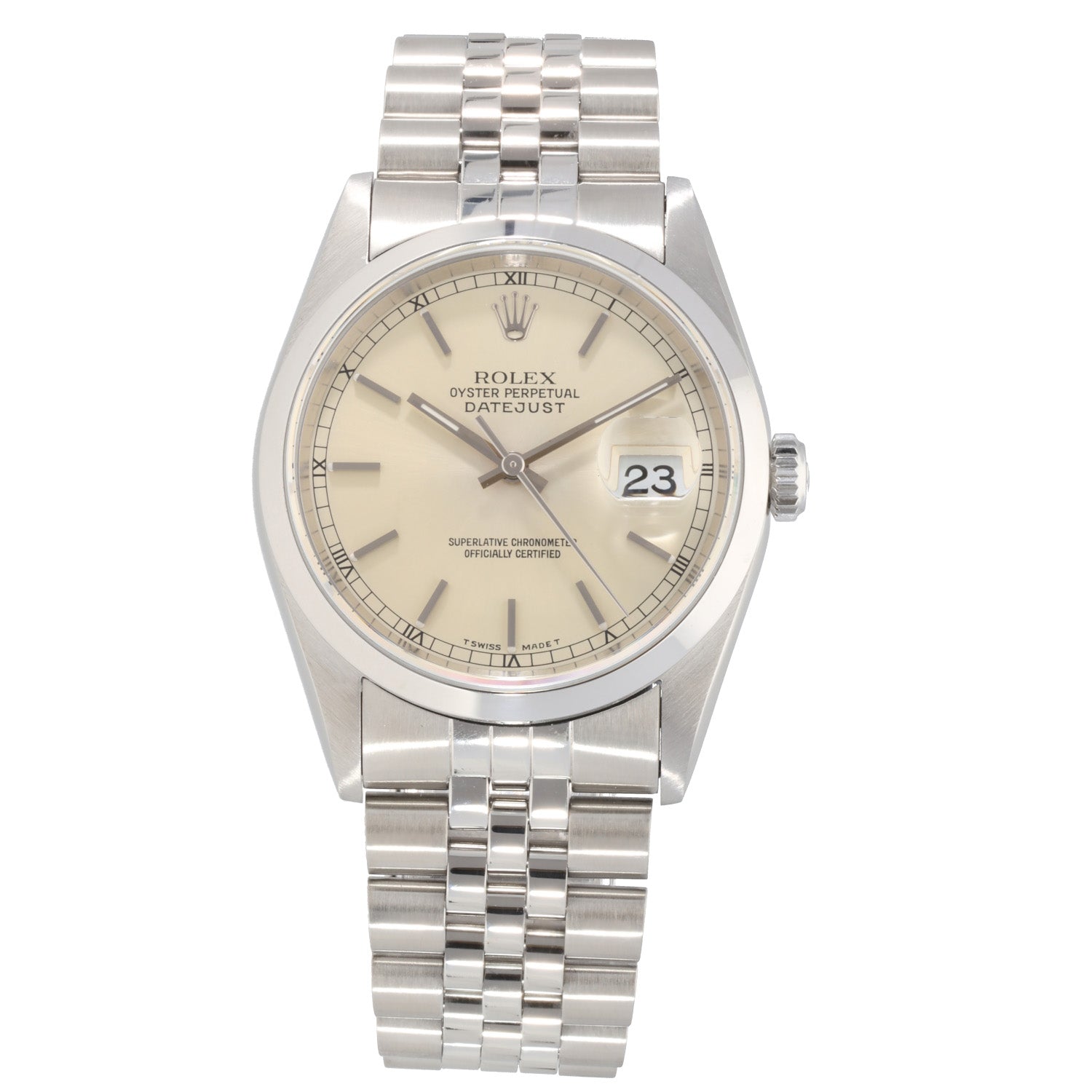 Rolex Datejust 16200 36mm Stainless Steel Watch H&T